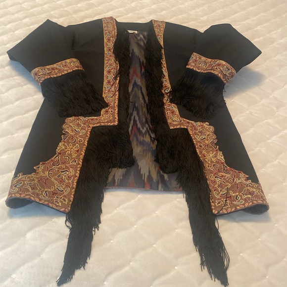 Talitha tasselled  black  blazer with embroidered designs ladies size 4 - Picture 8 of 12